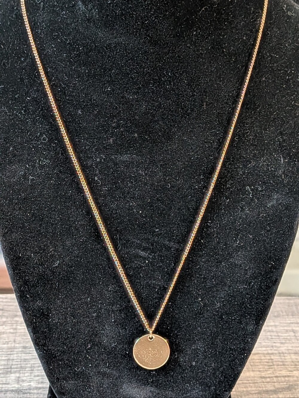 Gold-tone Circle Pendant Necklace